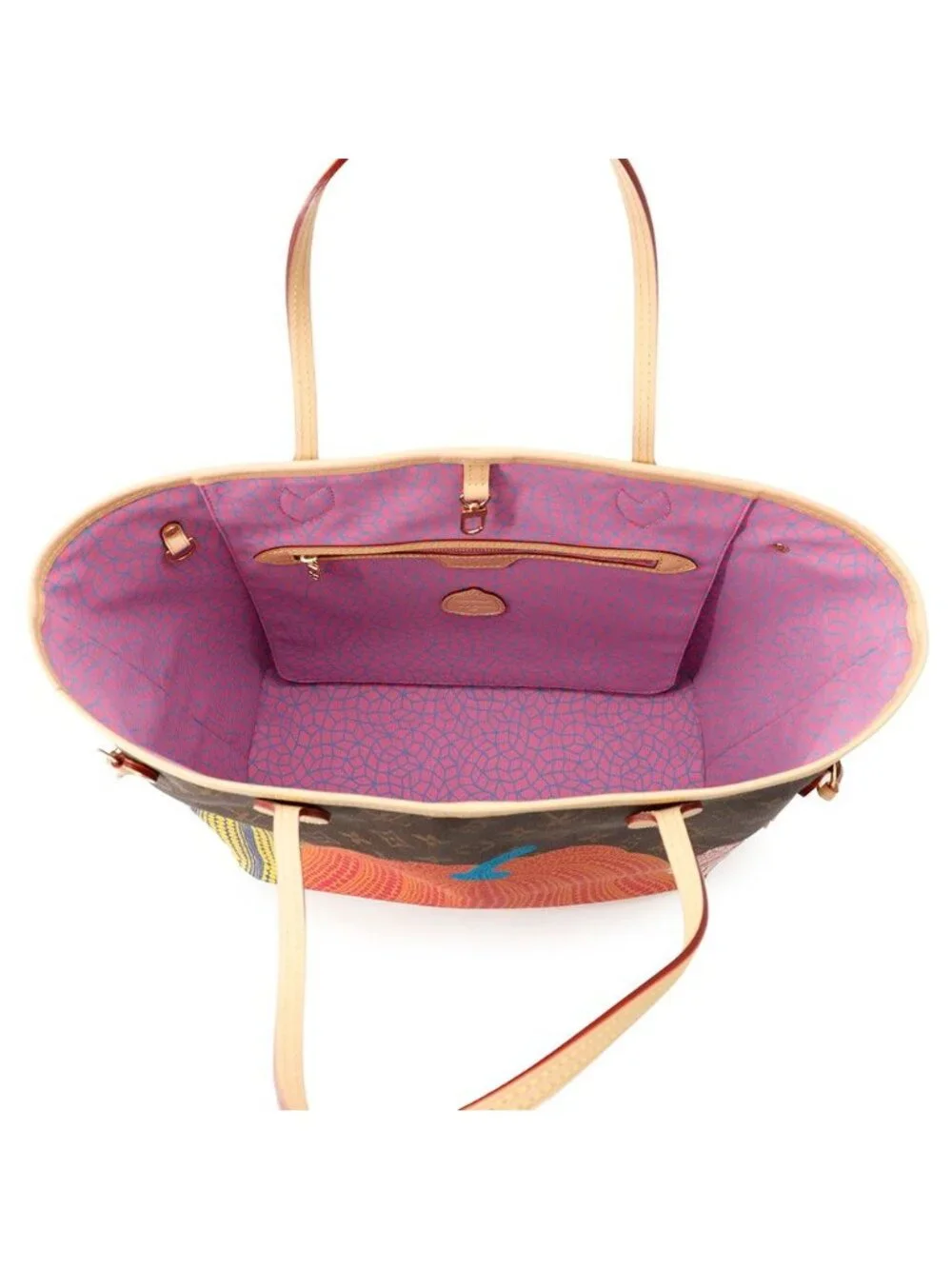 Louis Vuitton Tote Monogram Pumpkin LV Yk Neverfull MM Pouch Included Yayoi